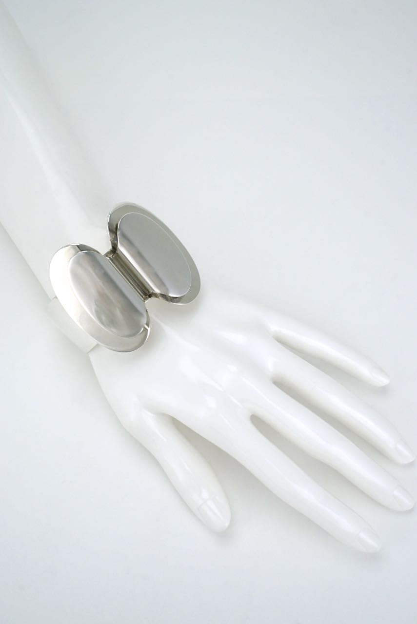 NE From Modernist Silver Butterfly Cuff Bracelet 1970s
