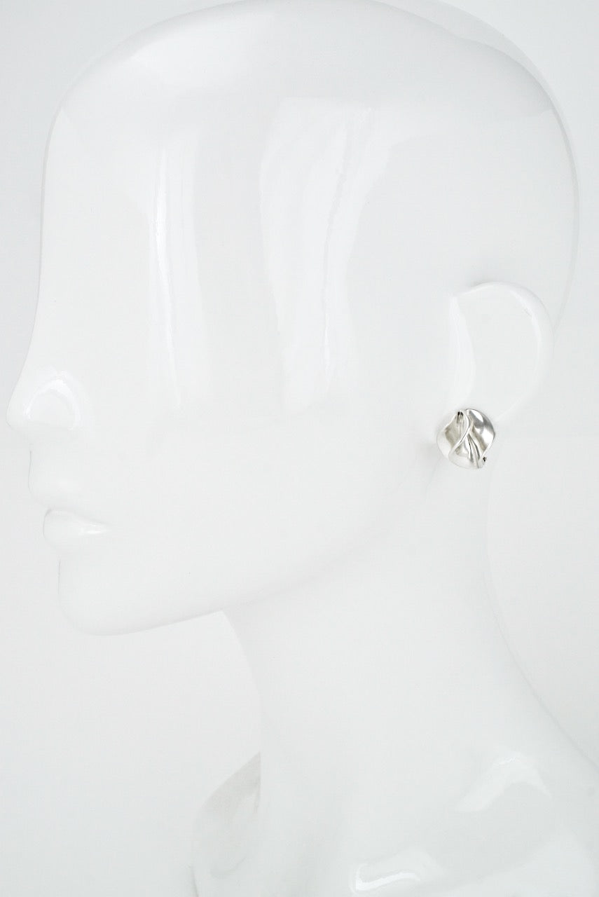 Vintage Hans Hansen Sterling Silver Ruffle Clip Earrings 1960s