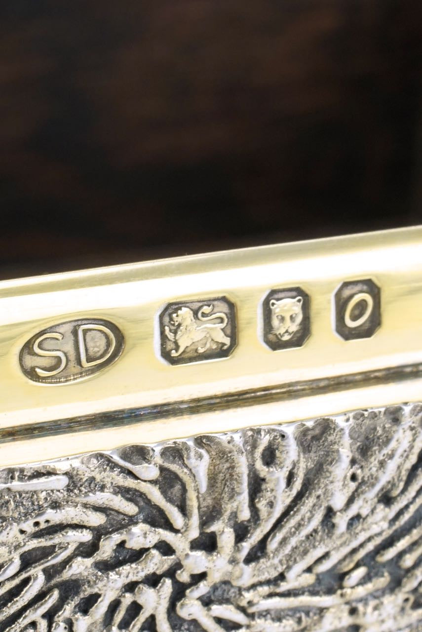 Stuart Devlin solid silver gilt and rosewood box 1969