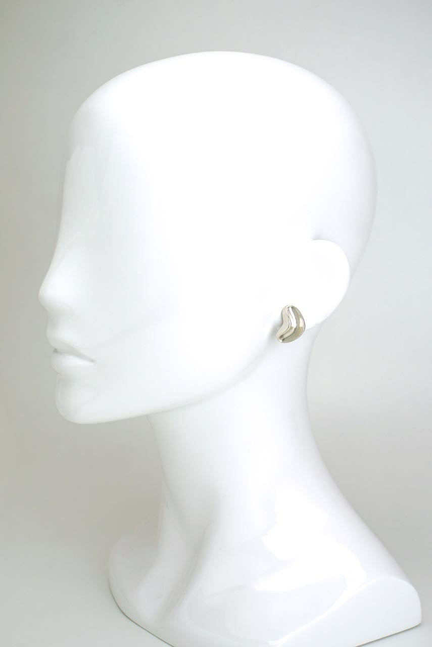 Vintage Anton Michelsen Modernist Kidney Shape Clip Earrings