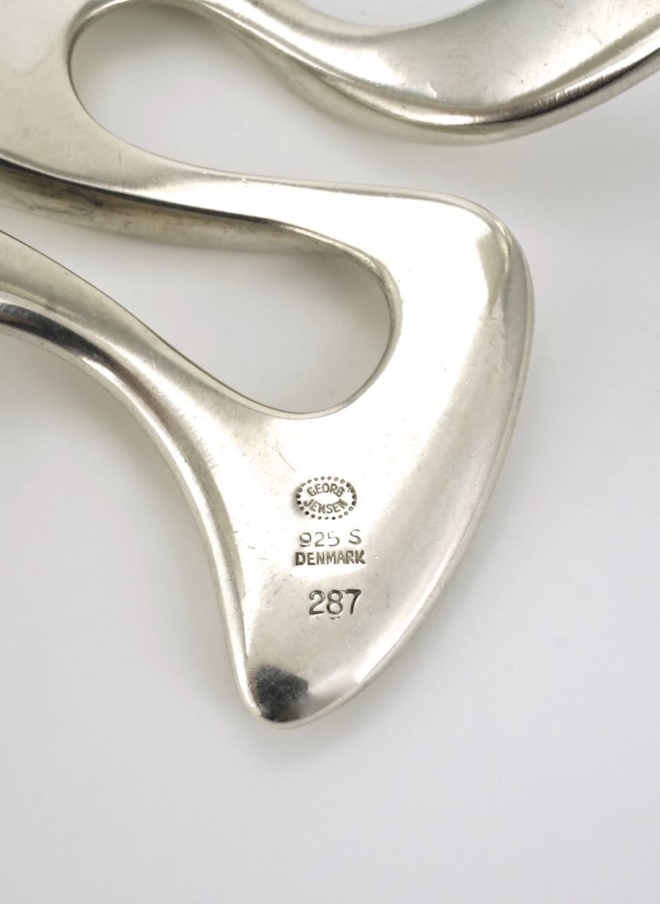 Georg Jensen silver whiplash cuff - design 287 Henning Koppel