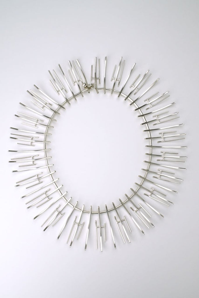 Vintage Bent Knudsen silver fringe necklace - design 197