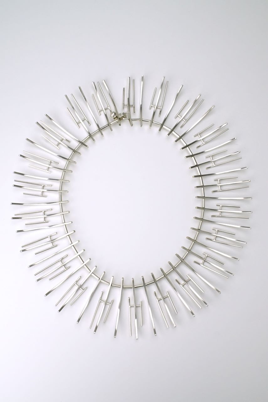 Vintage Bent Knudsen silver fringe necklace - design 197
