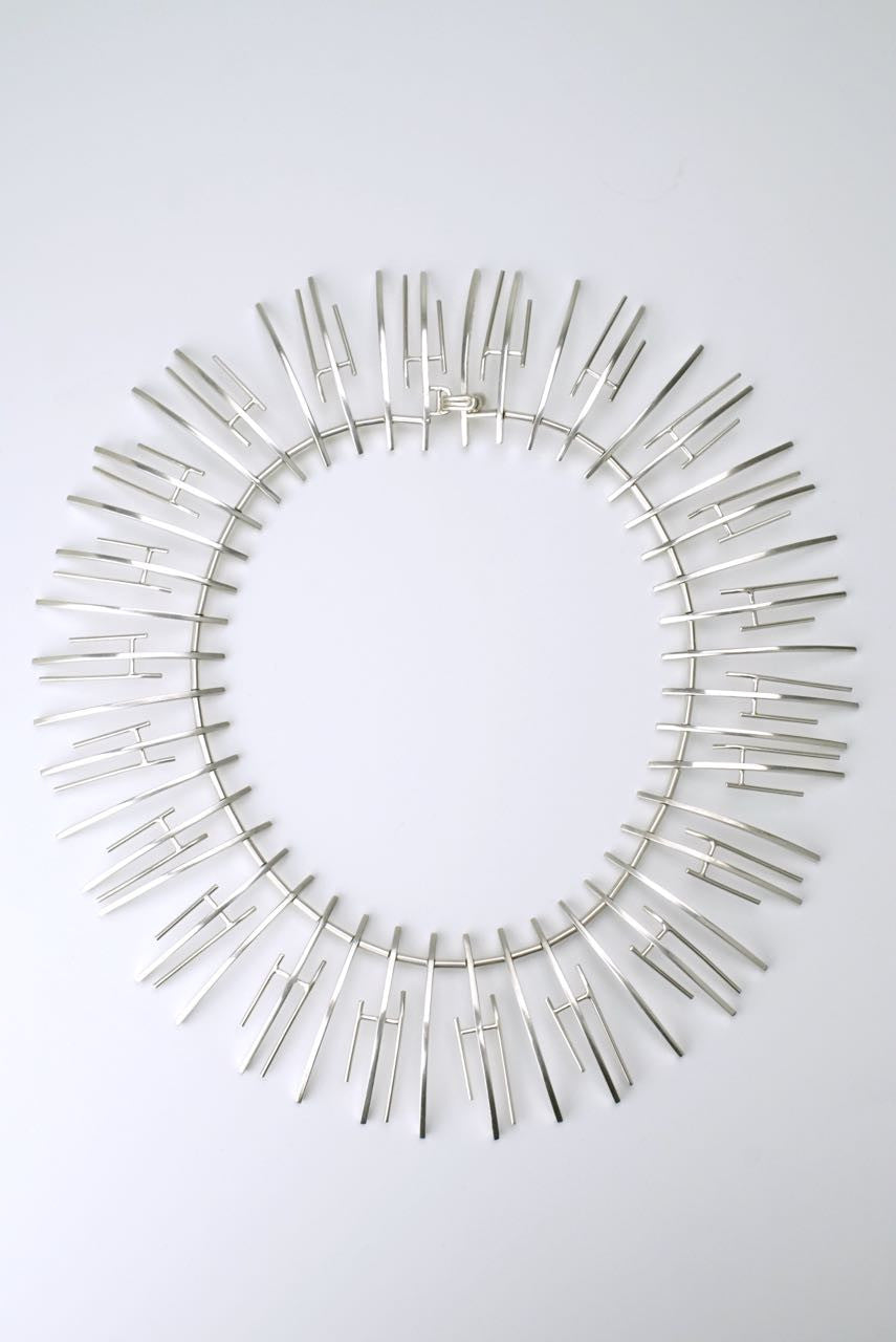 Vintage Bent Knudsen silver fringe necklace - design 197