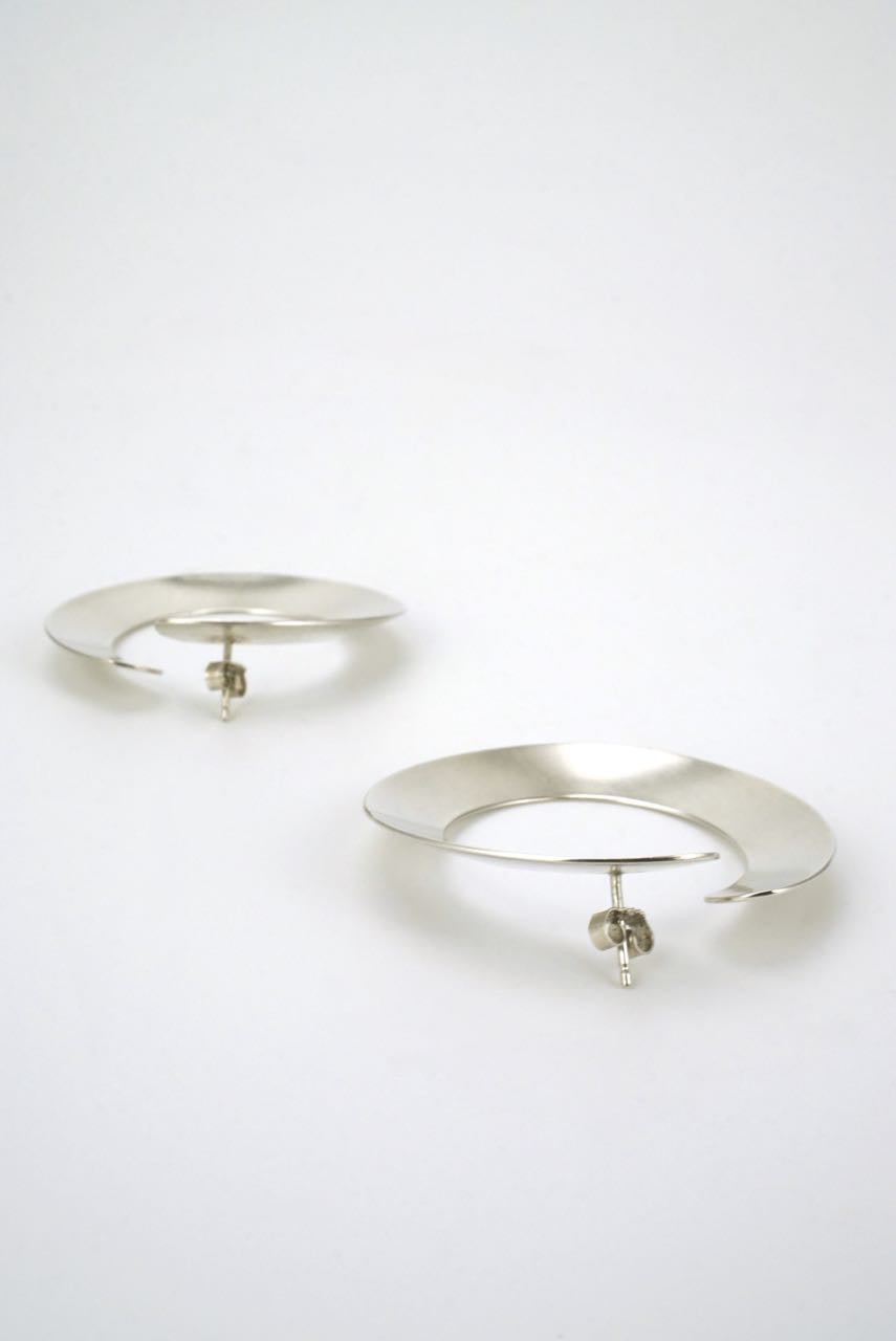 Hans Hansen silver large hoop earrings 1970s