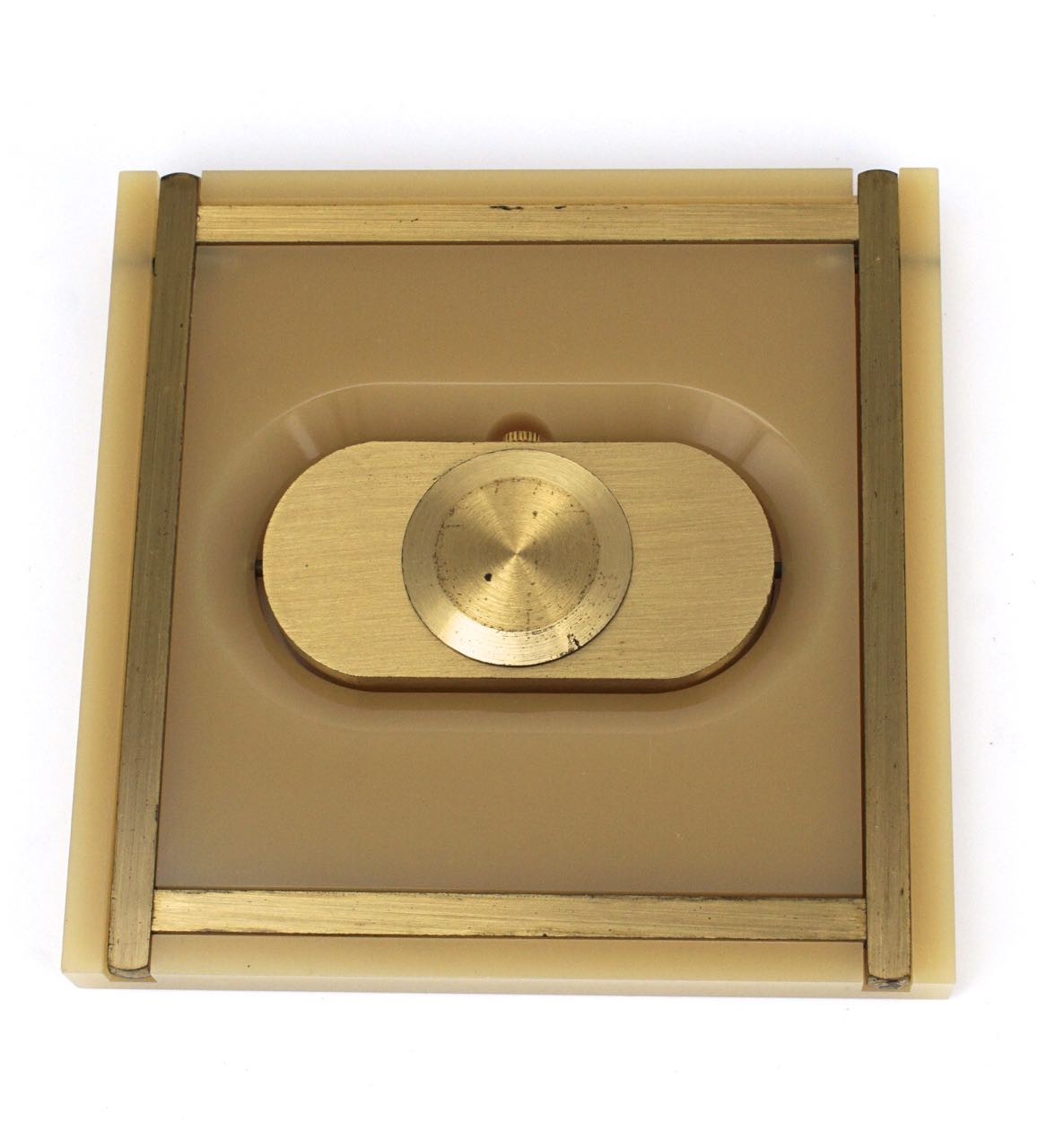 Vintage Gucci lucite and brass travel clock
