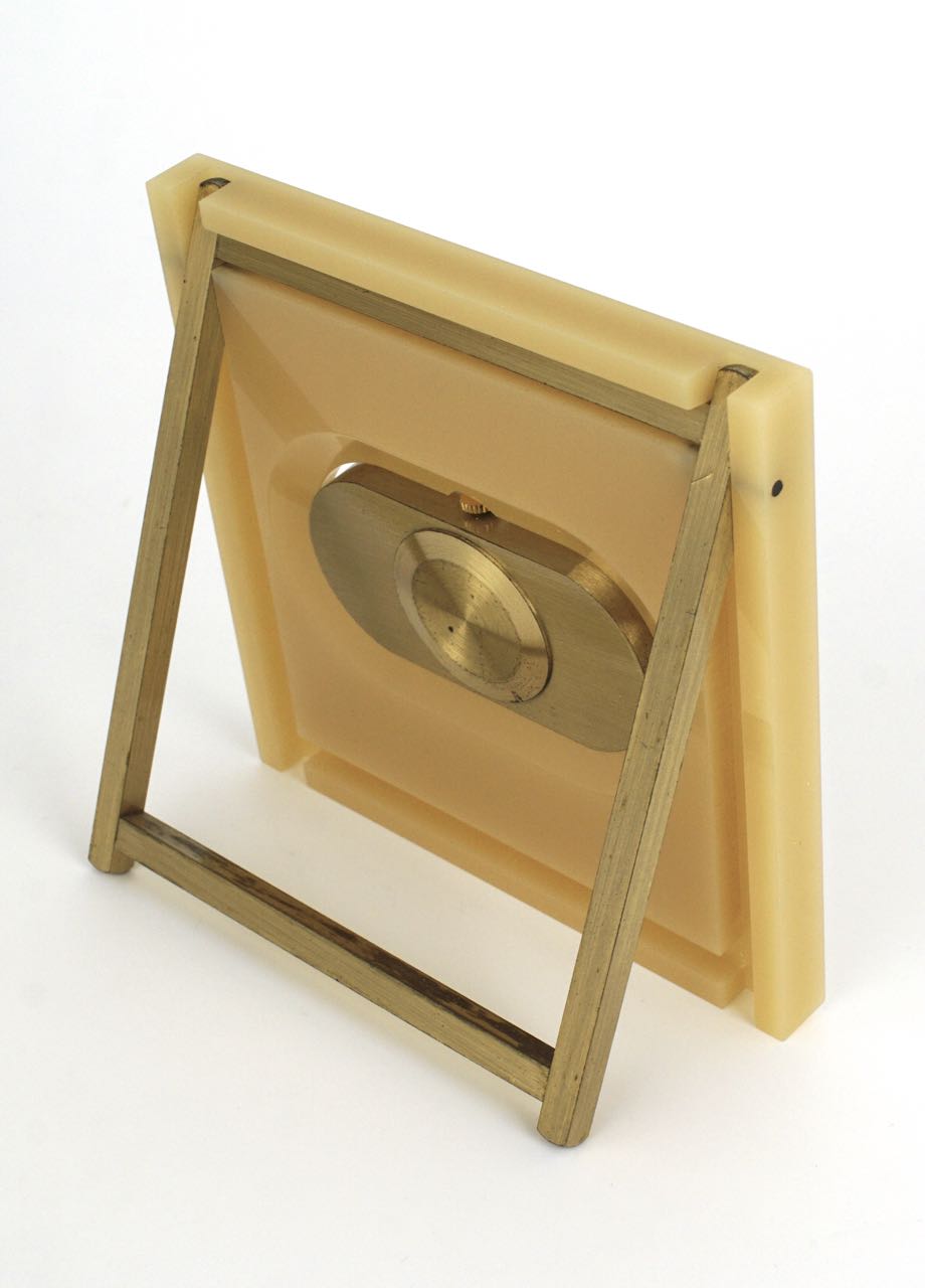 Vintage Gucci lucite and brass travel clock