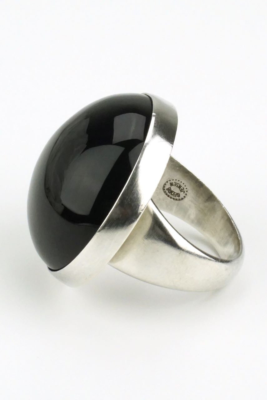 Georg Jensen silver onyx ring - design 90C