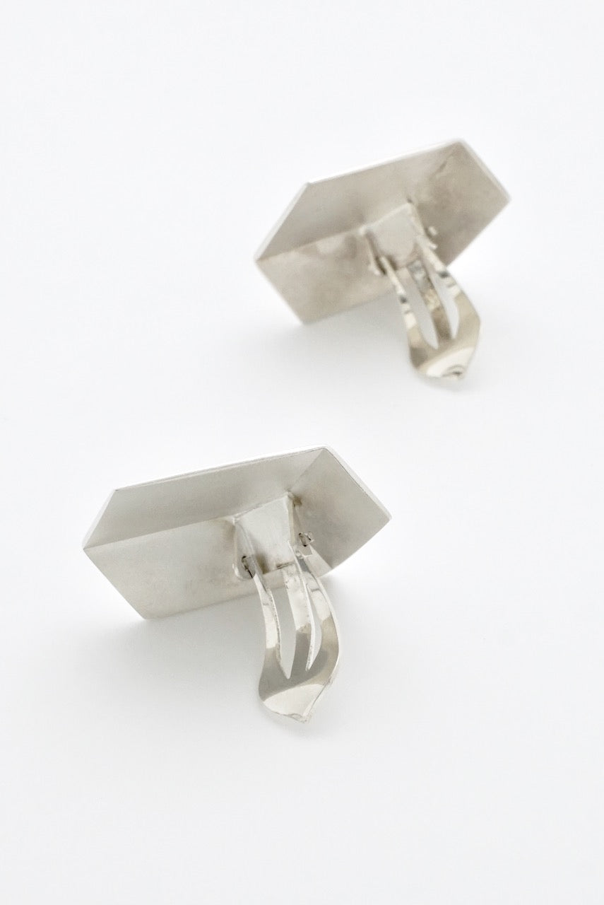 Vintage Georg Jensen Sterling Silver Cube Earrings - design Hans Hansen