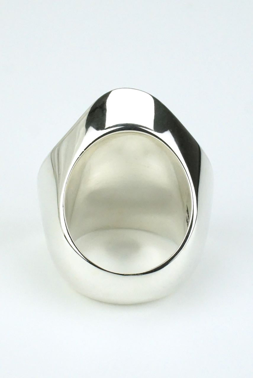Hans Hansen large silver wavy dot ring