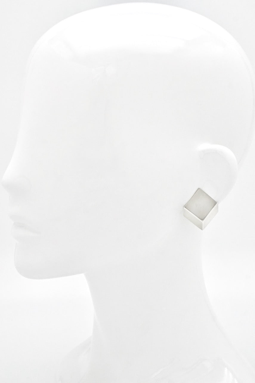 Vintage Georg Jensen Sterling Silver Cube Earrings - design Hans Hansen
