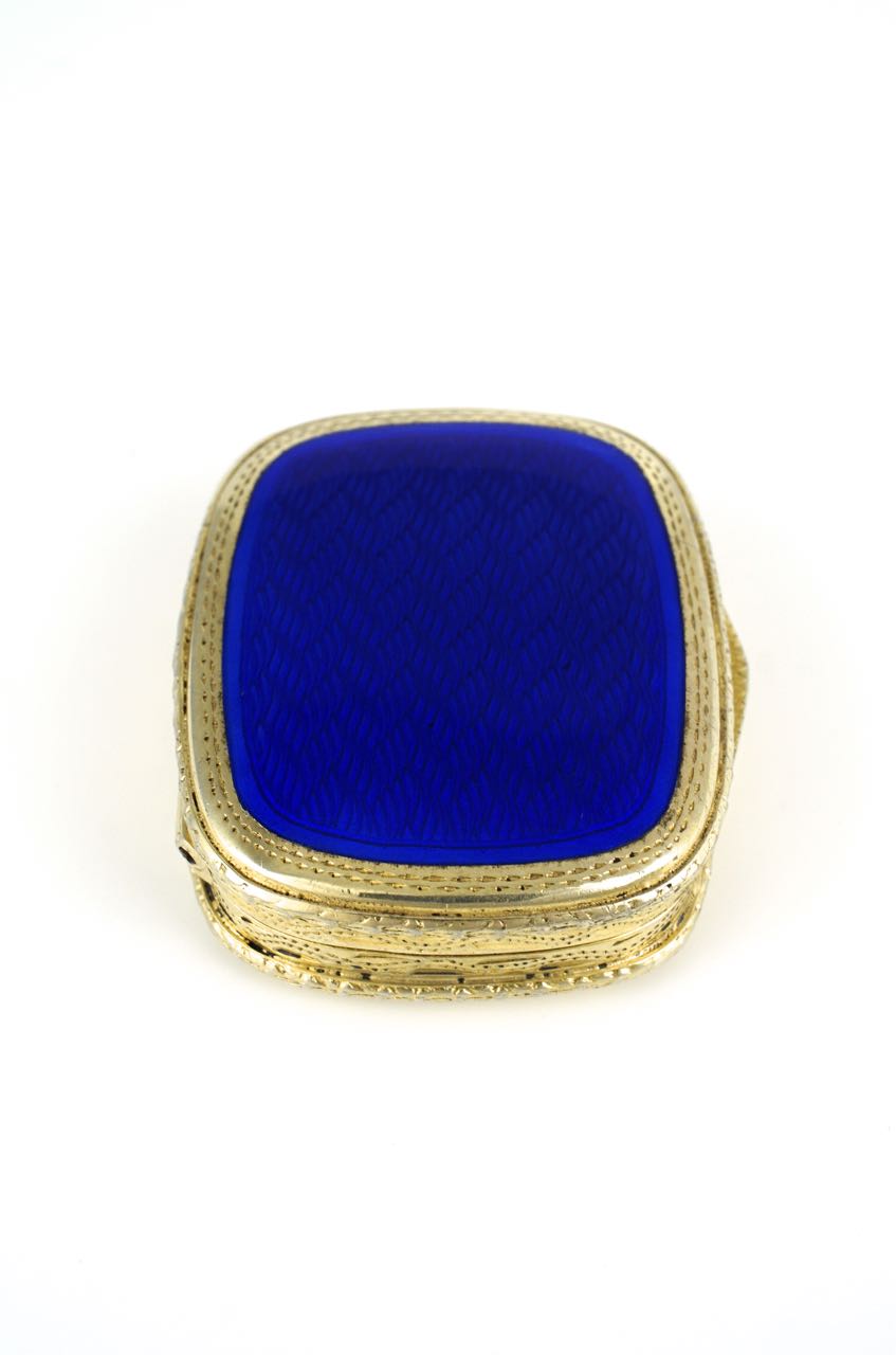 Vintage 1960s Italian Continental Silver Enamel Pill Box