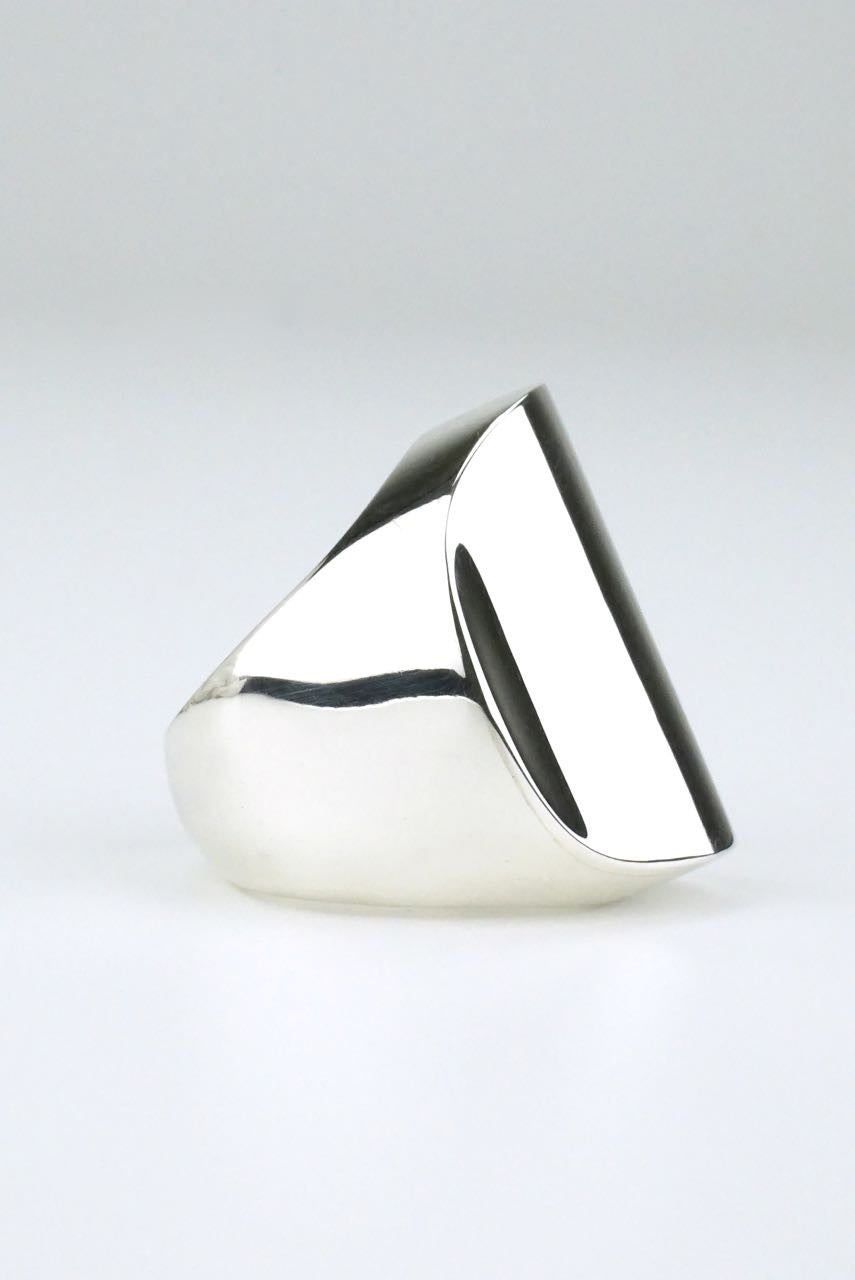 Hans Hansen large silver wavy dot ring