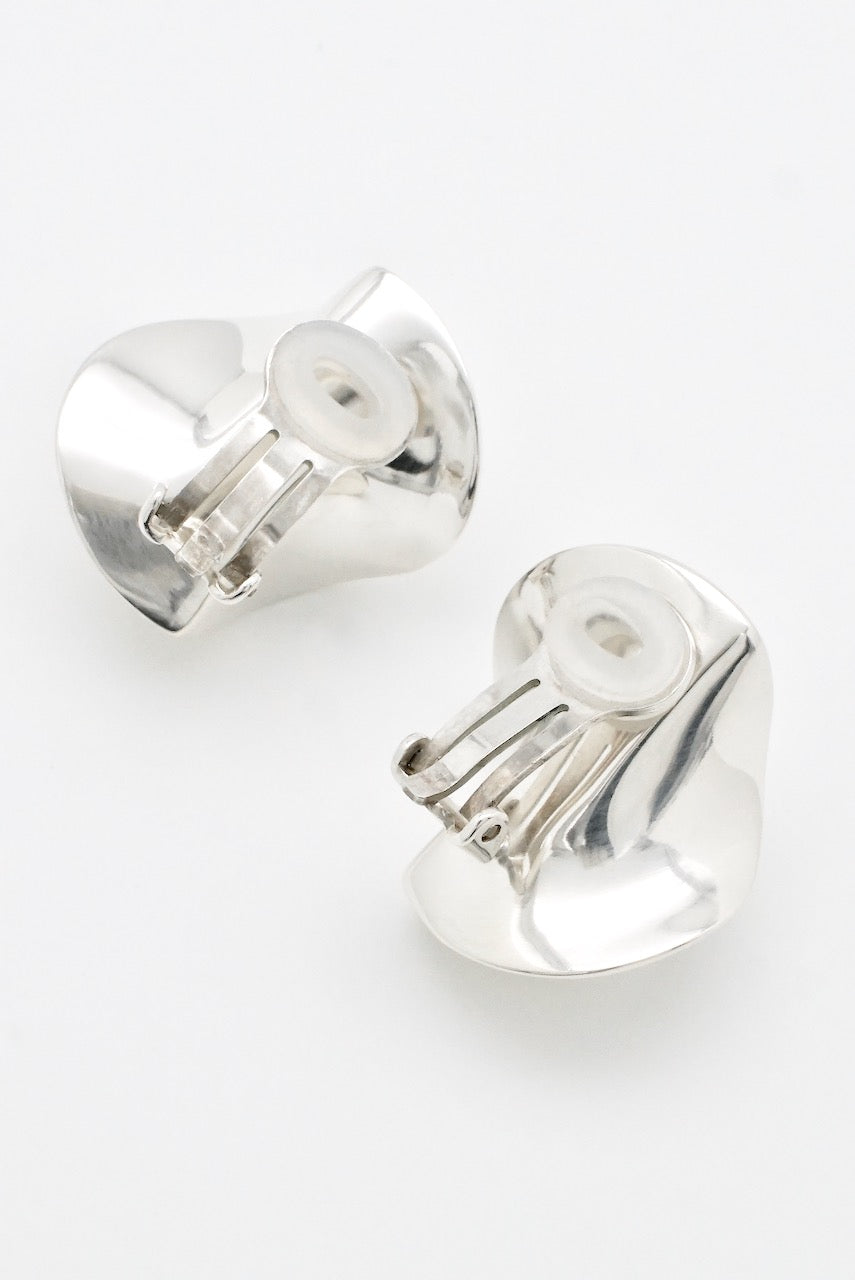 Vintage Georg Jensen Sterling Silver Ruffle Clip Earrings - design 367 Hans Hansen