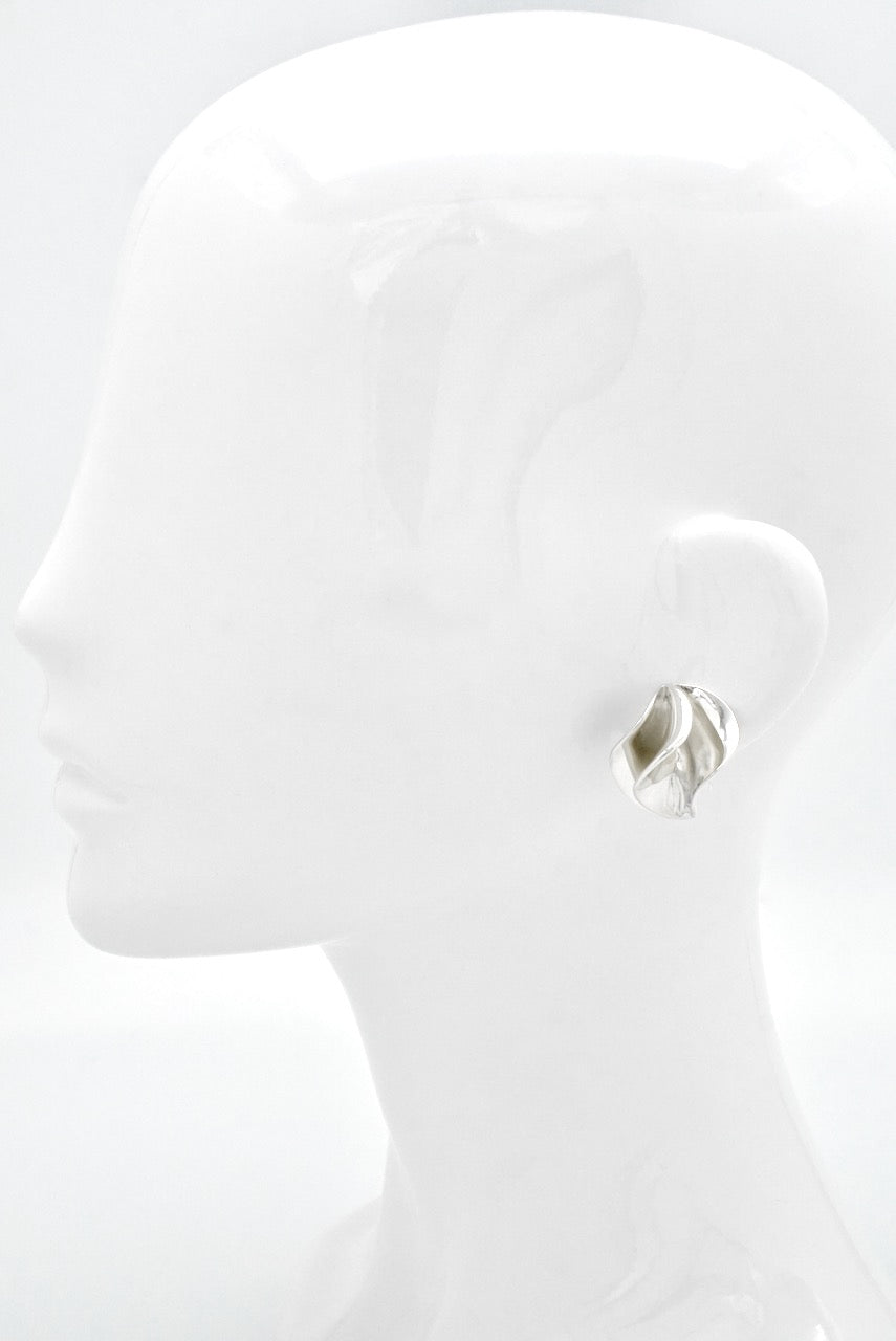 Vintage Georg Jensen Sterling Silver Ruffle Clip Earrings - design 367 Hans Hansen