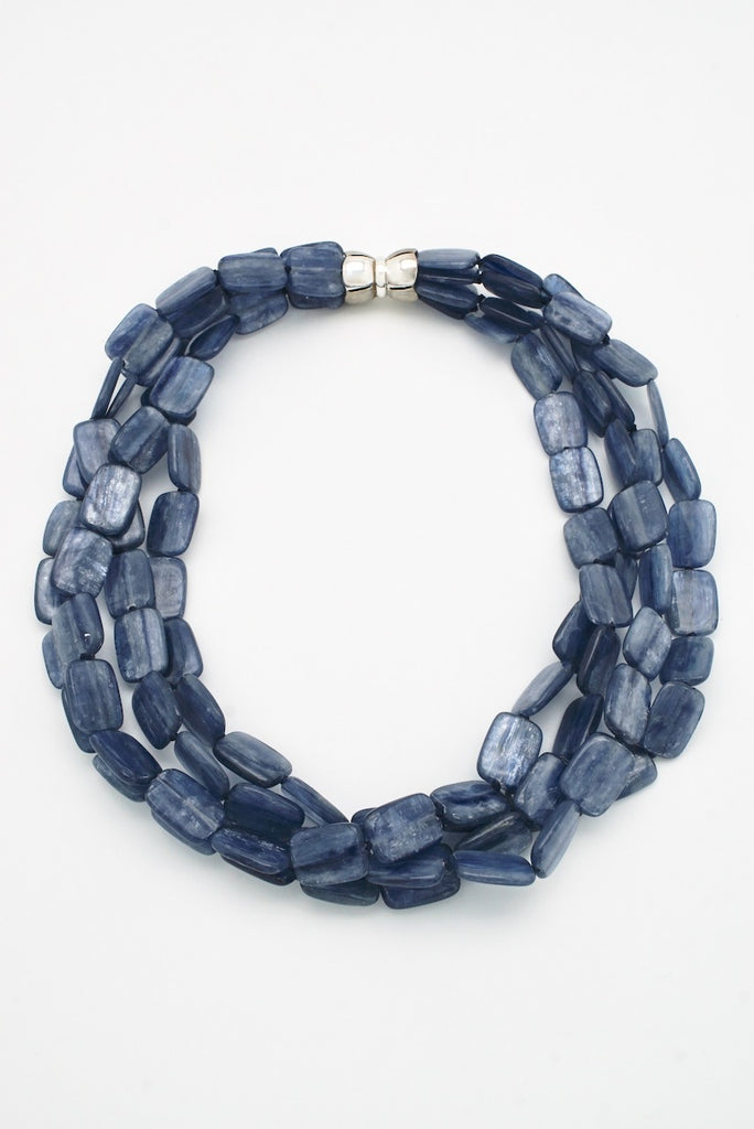 Four Strand Blue Kyanite Beaded Necklace