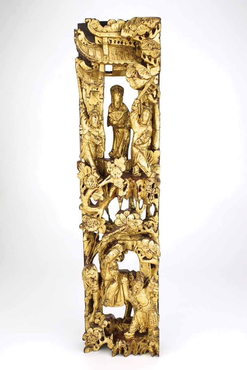 Chinese gilt carved wooden panel