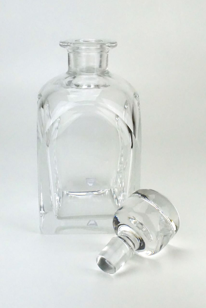 Square Orrefors clear crystal decanter - Olle Alberius