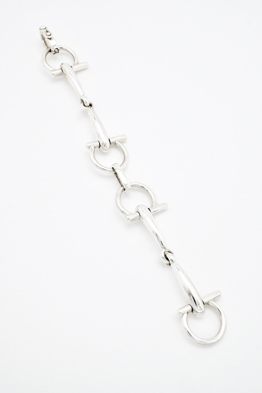 Vintage Gucci Sterling Silver Horse Bit Link Bracelet 1960s