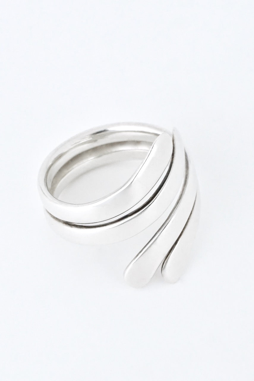Vintage Georg Jensen Sterling Silver Double Bypass Wrap Ring - Design A10