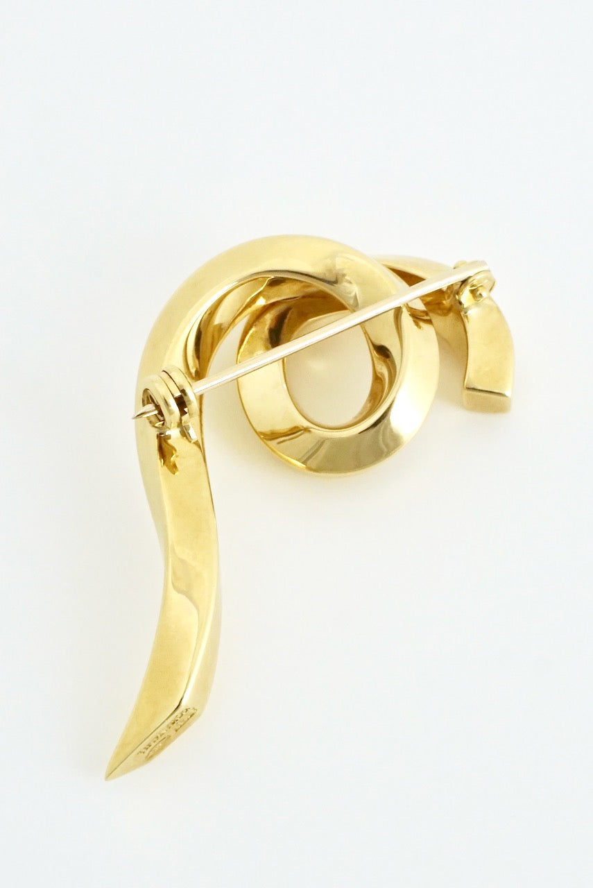 Vintage Tiffany 18k Yellow Gold Spiral Brooch
