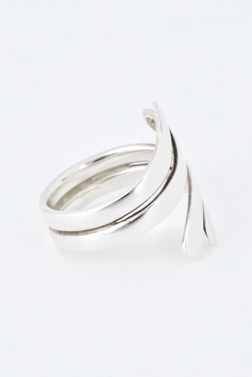 Vintage Georg Jensen Sterling Silver Double Bypass Wrap Ring - Design A10