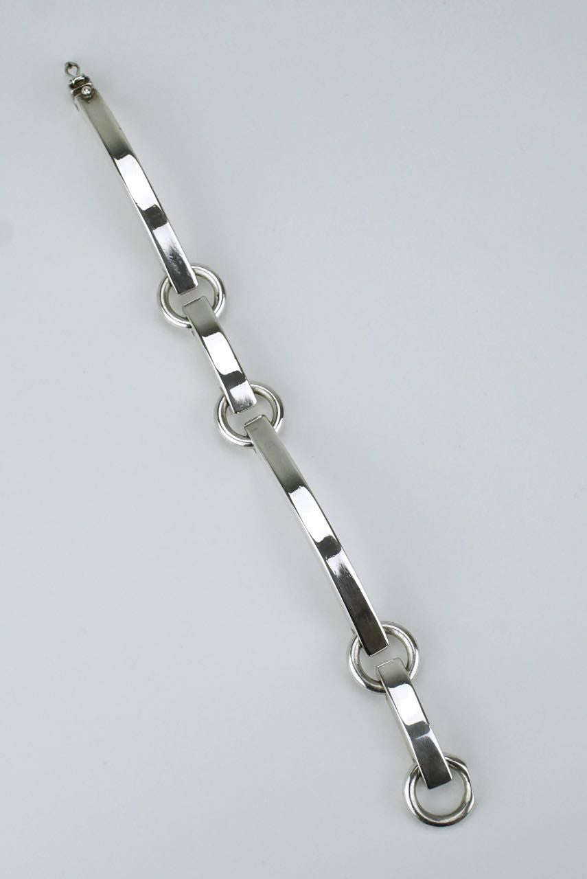 Orlando Orlandini silver heavy square link bracelet