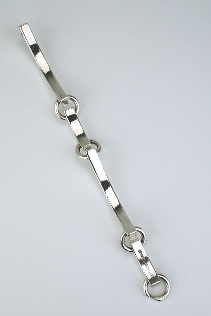 Orlando Orlandini silver heavy square link bracelet