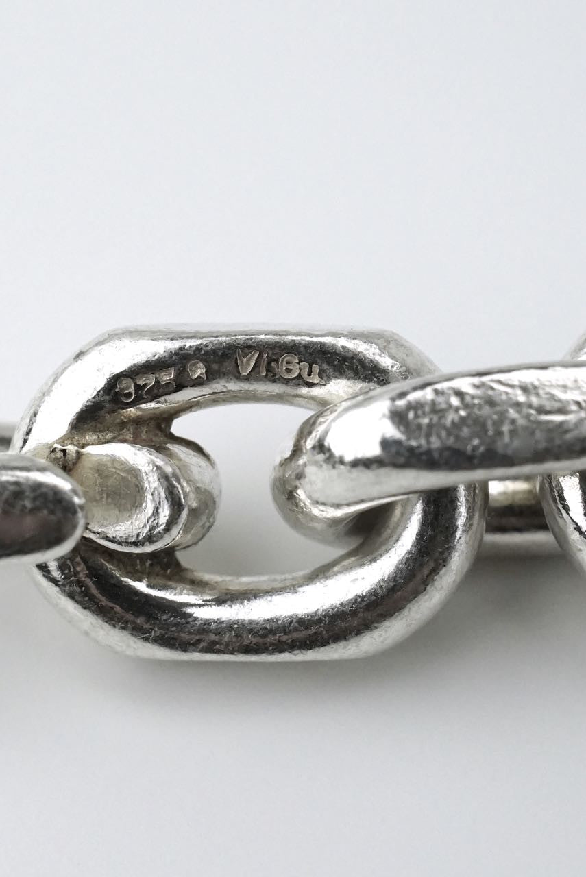 Vintage Danish silver heavy link necklace
