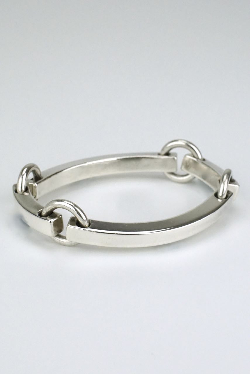 Vintage Orlando Orlandini silver heavy square link bracelet 1970s 