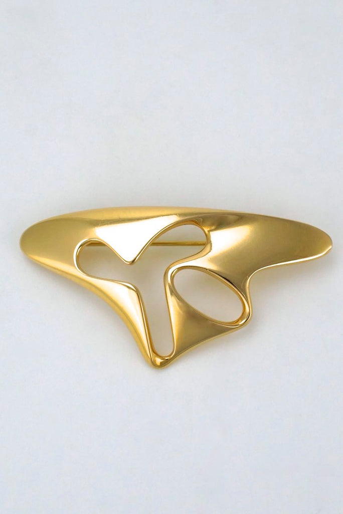 Vintage Georg Jensen 18k gold "splash" brooch pin - design 1325 Henning Koppel