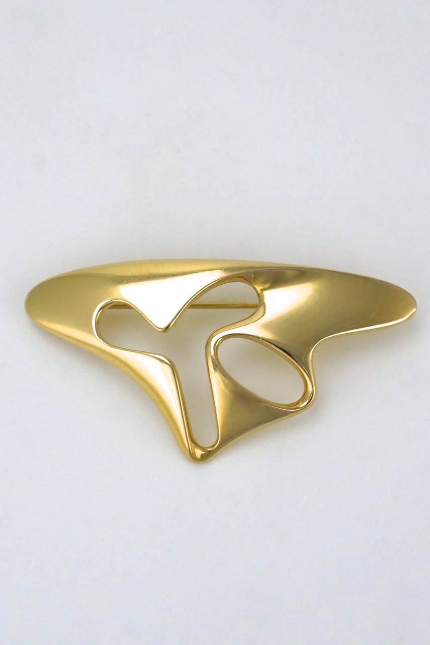 Vintage Georg Jensen 18k gold "splash" brooch pin - design 1325 Henning Koppel