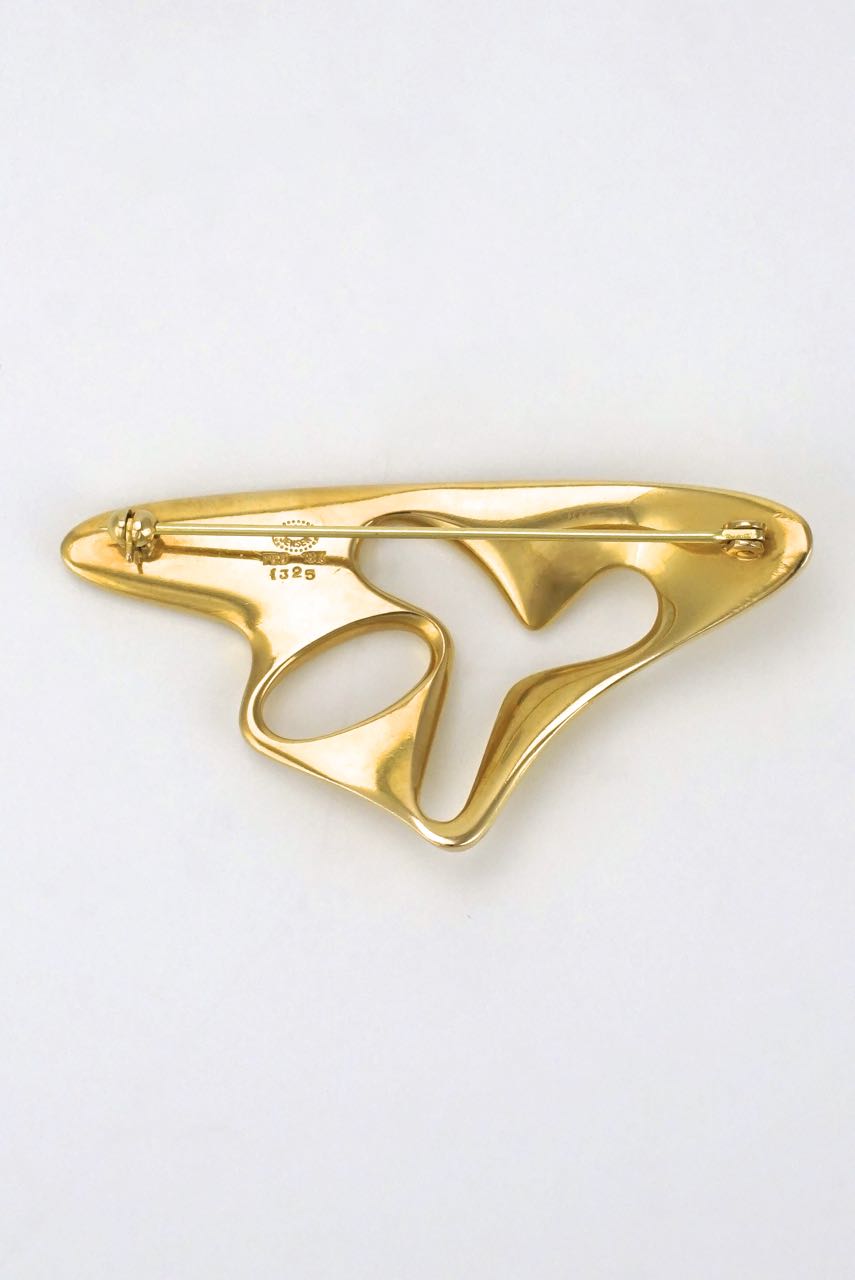 Vintage Georg Jensen 18k gold "splash" brooch pin - design 1325 Henning Koppel