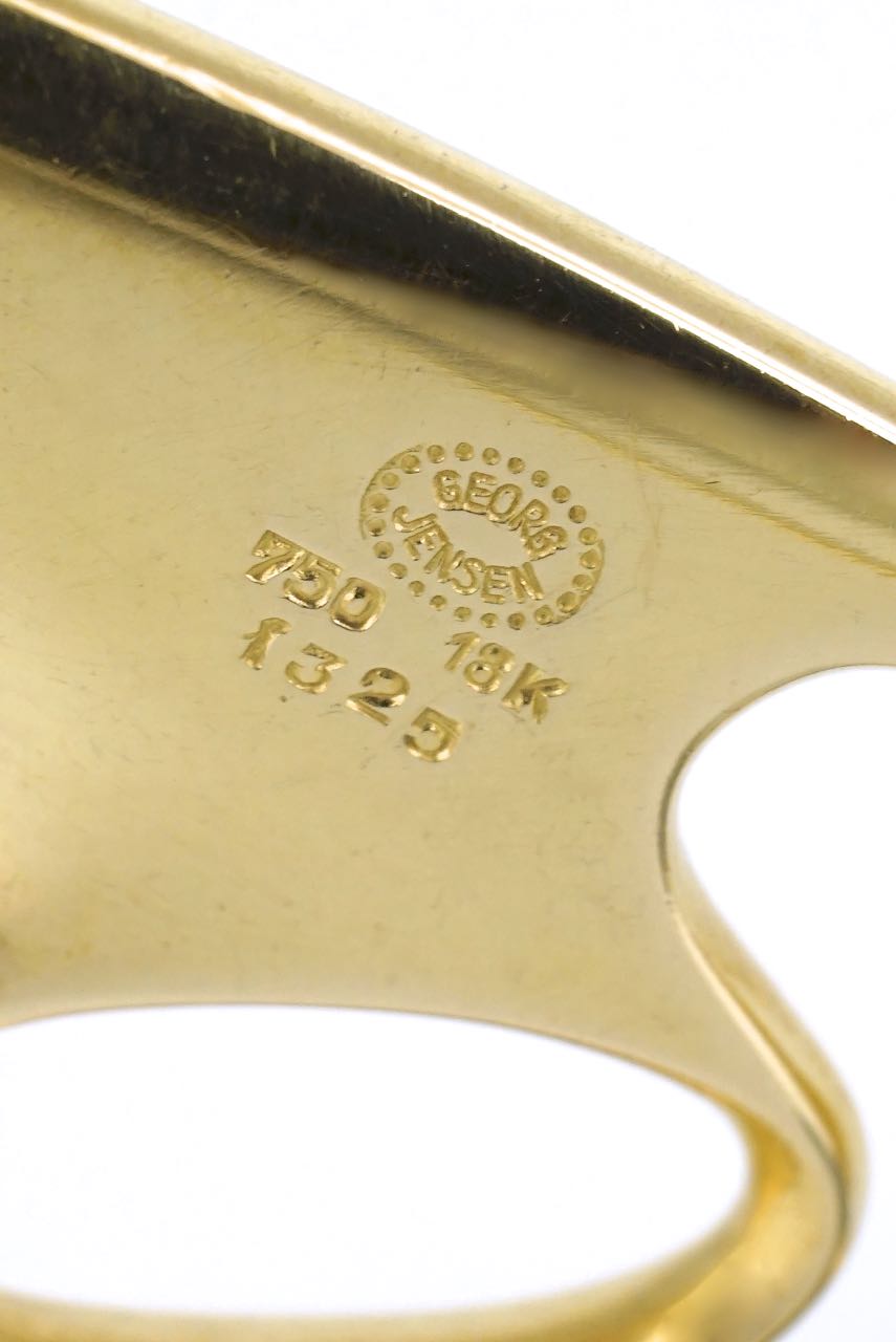 Vintage Georg Jensen 18k gold "splash" brooch pin - design 1325 Henning Koppel