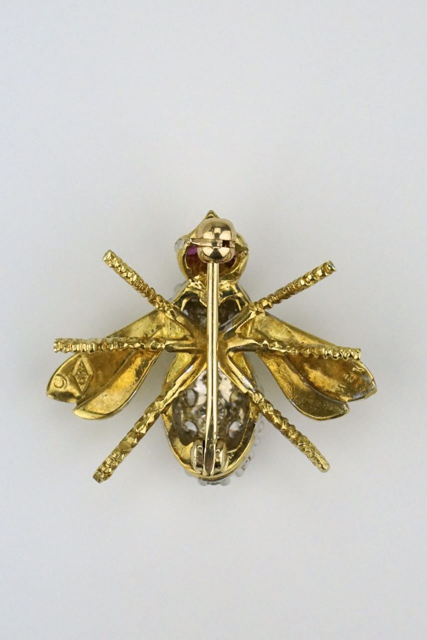 Herbert Rosenthal gold and diamond bee brooch