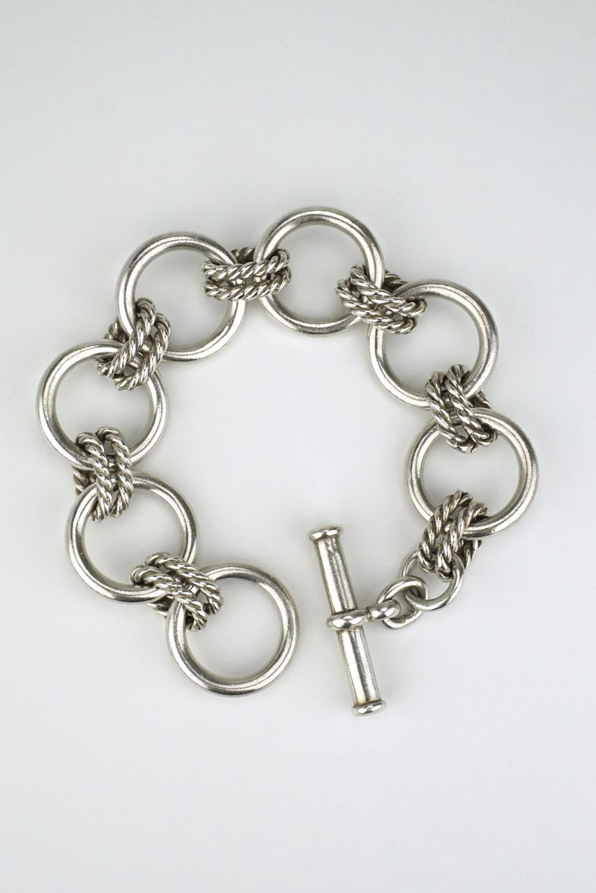 Gucci silver round and twist link bracelet