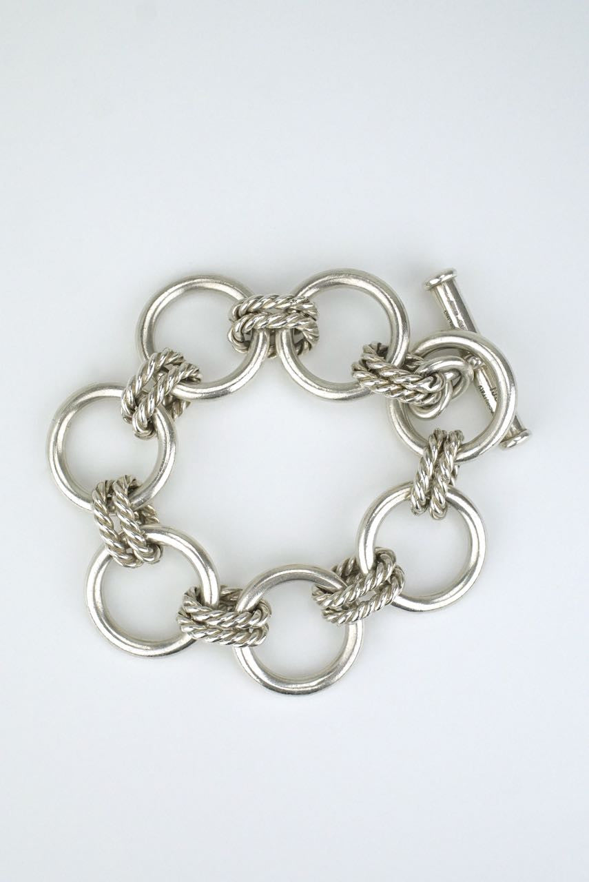 Gucci silver round and twist link bracelet