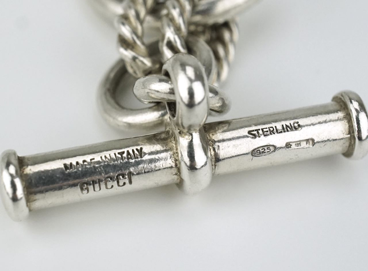 Gucci silver round and twist link bracelet
