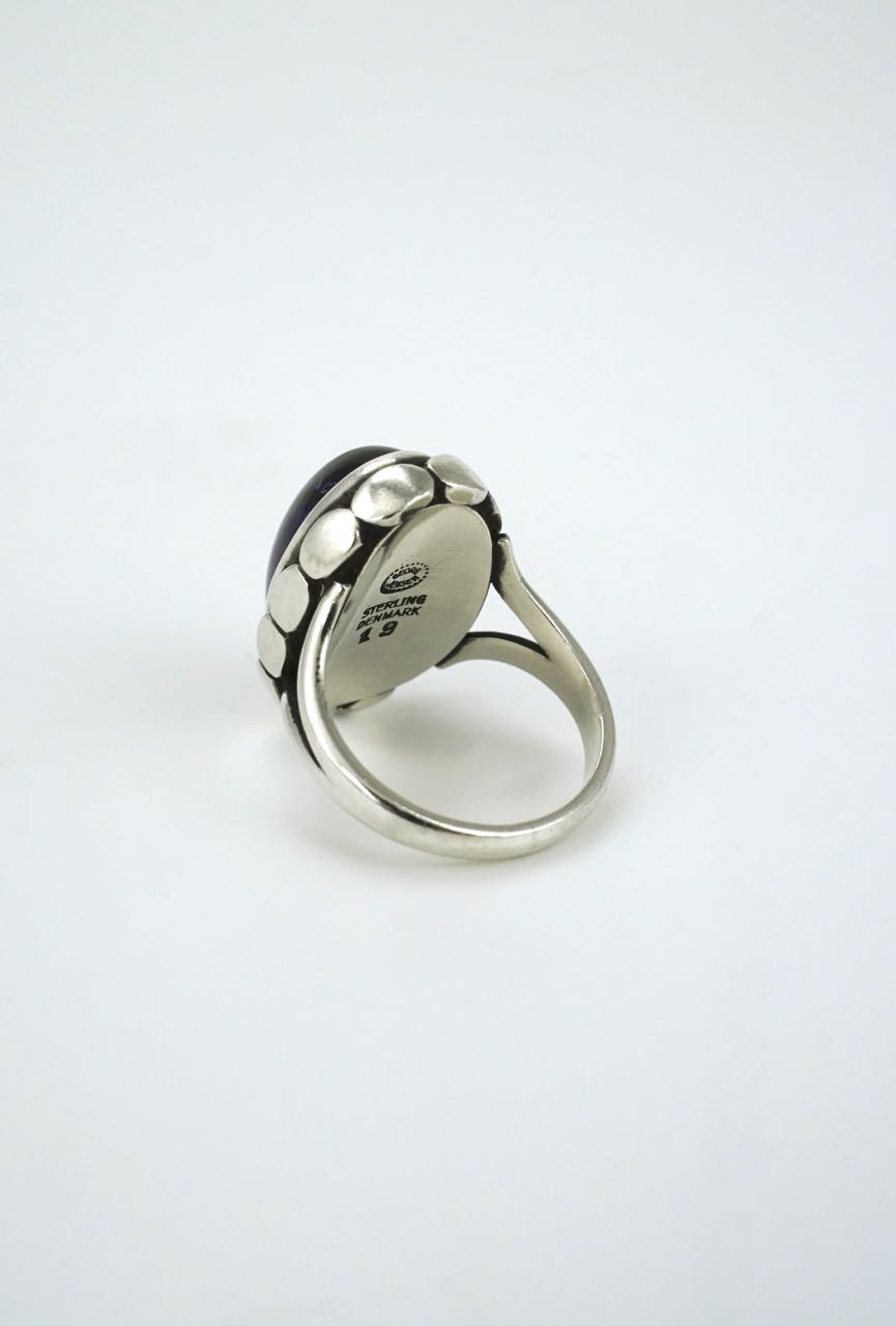 Georg Jensen solid silver amethyst ring - design 19 1980s