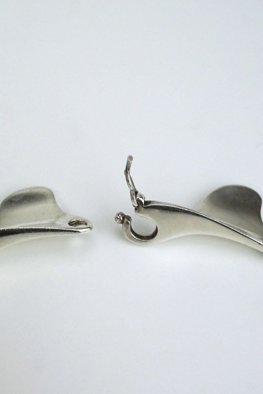 Italian modernist silver curved link necklace 1960s