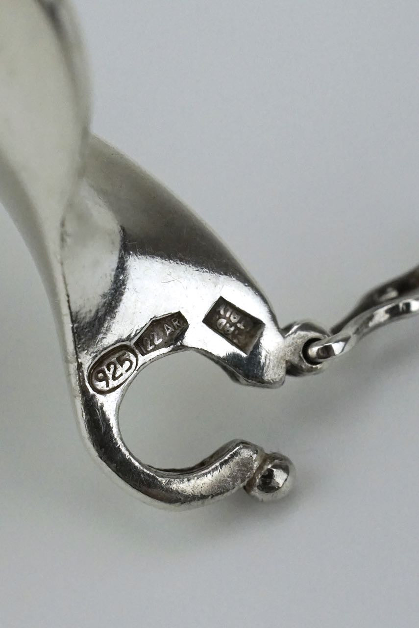 Italian modernist silver curved link necklace 1960s