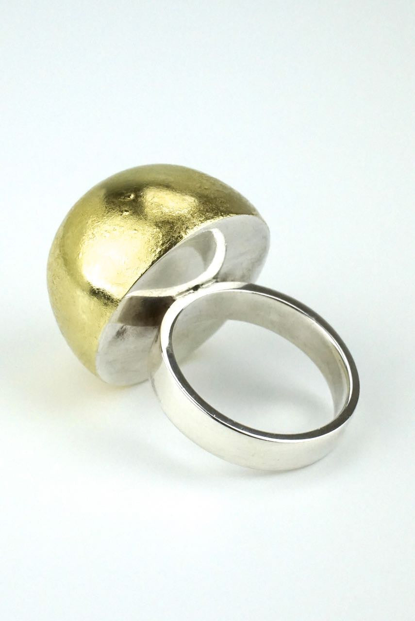 Hans Hansen Gilded Silver Dome Ring