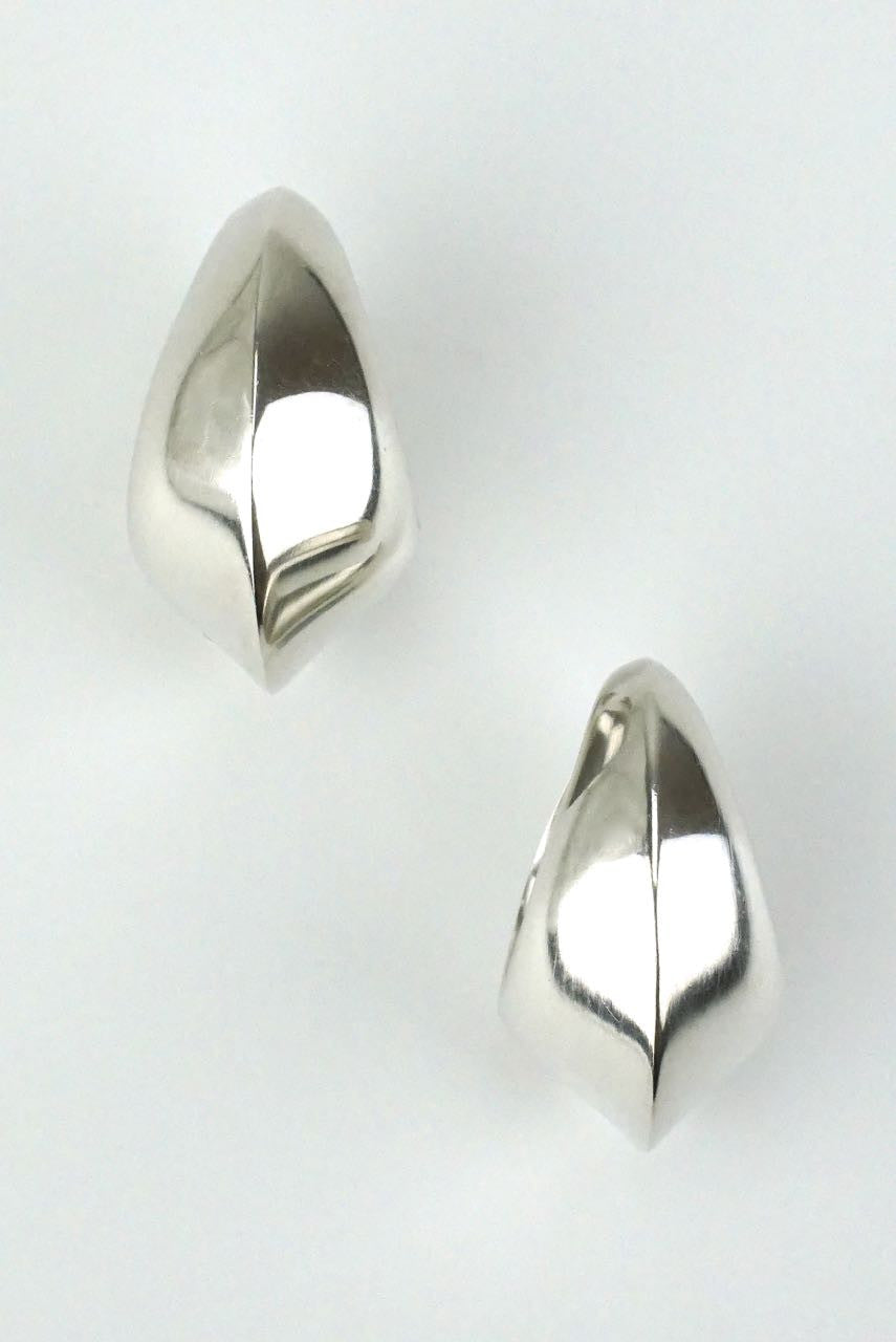 Georg Jensen silver domed hoop ear slings - design 126