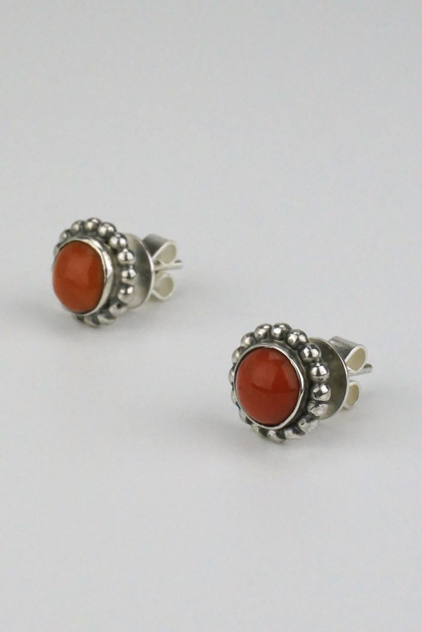 Anton Michelsen silver and coral stud earrings