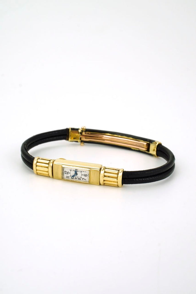 Antique Art Deco 18k gold Cartier 104 Duoplan Baguette small wrist watch