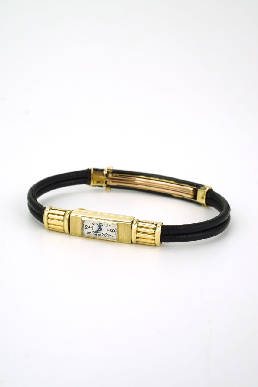 Antique Art Deco 18k gold Cartier 104 Duoplan Baguette small wrist watch