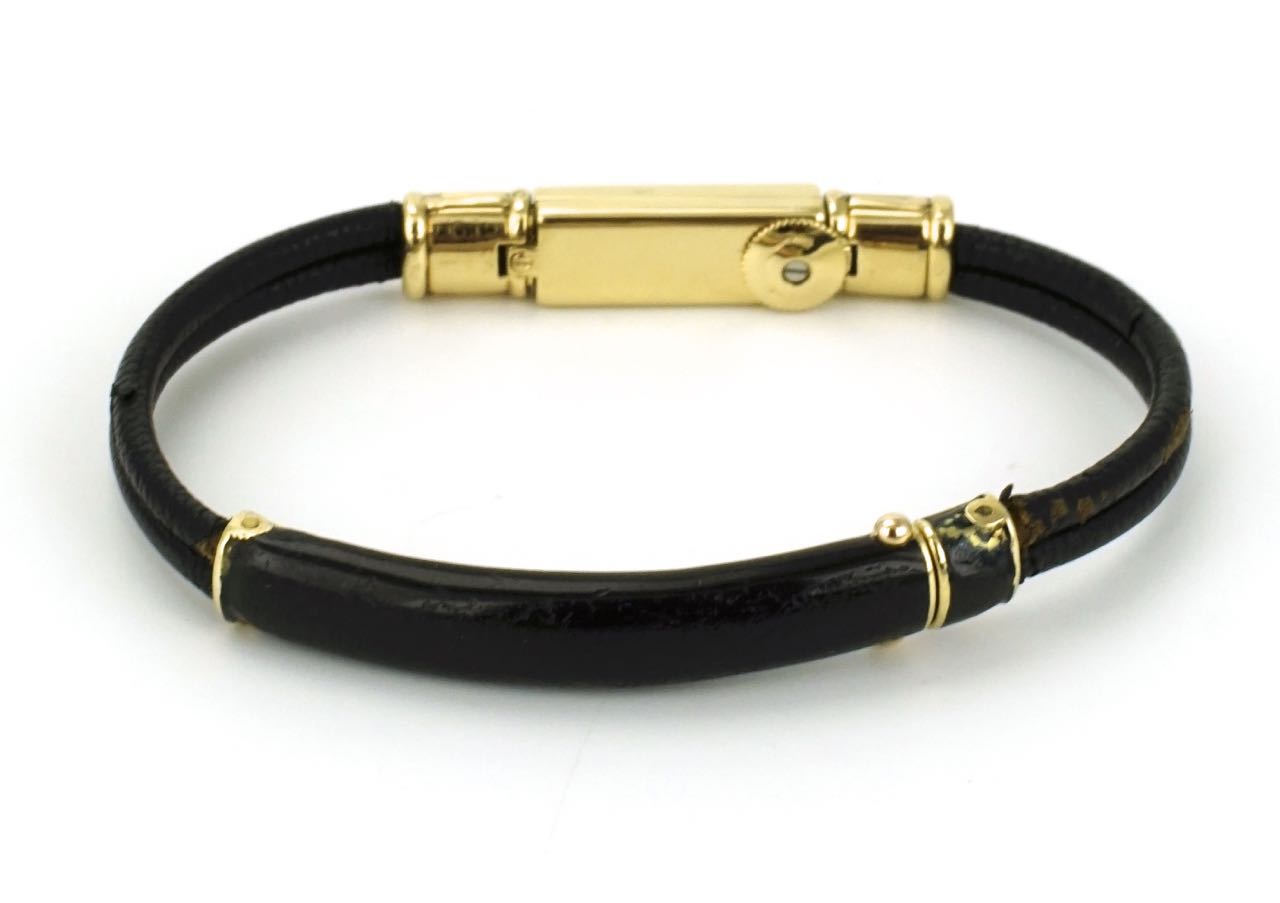 Antique Art Deco 18k gold Cartier 104 Duoplan Baguette small wrist watch