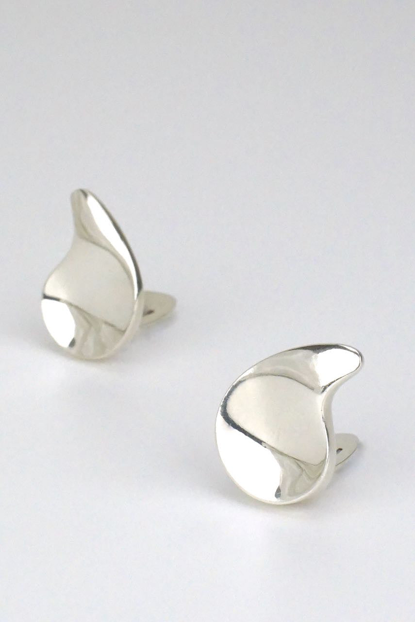 Vintage Anton Michelsen Silver Paisley Clip Earrings