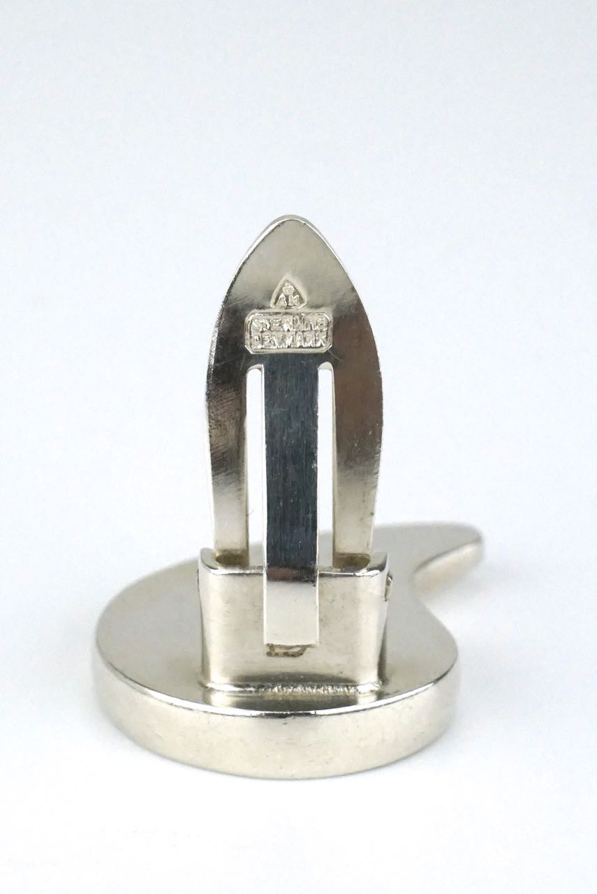 Vintage Anton Michelsen Silver Paisley Clip Earrings