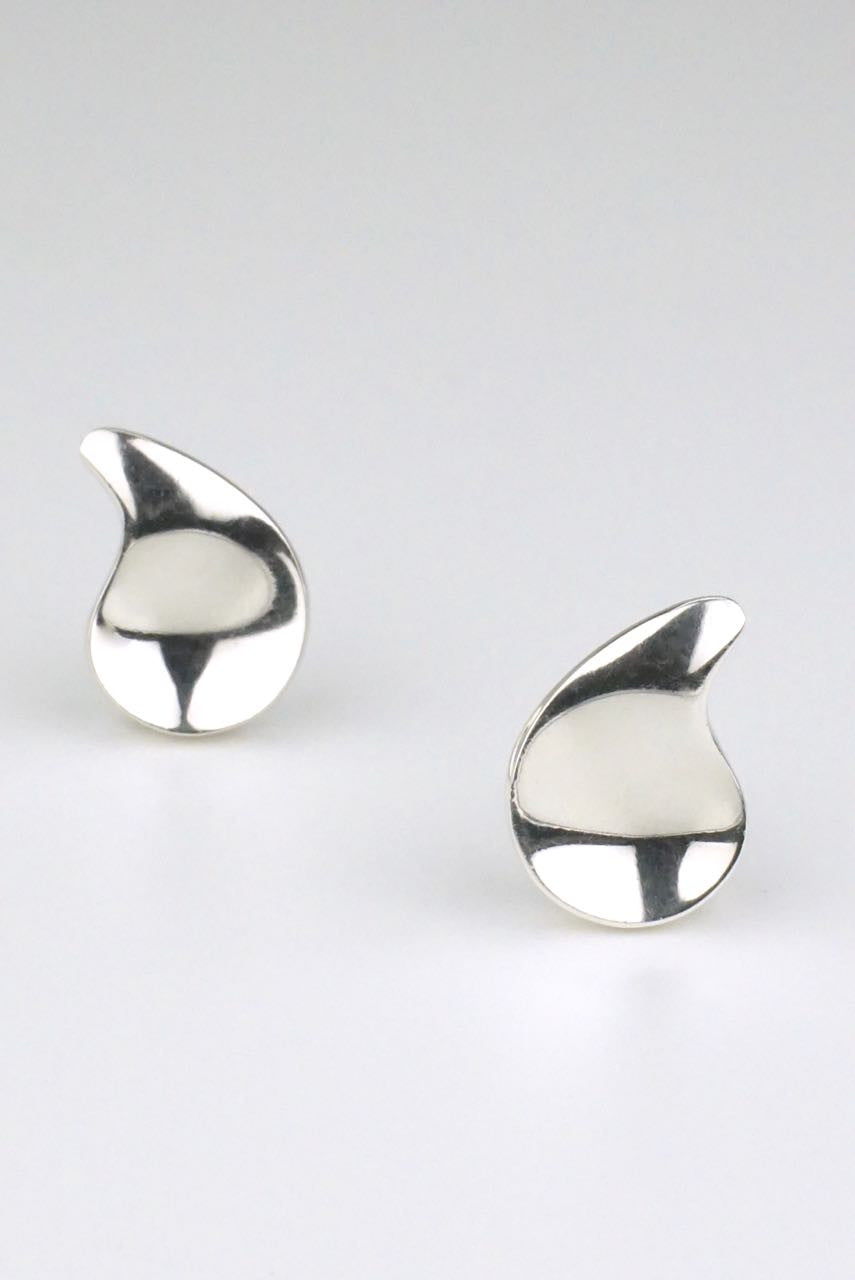 Vintage Anton Michelsen Silver Paisley Clip Earrings